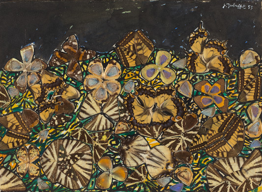 1955+Bib+Trompette's+Garden+butterfly+wings,+gouache+&+watercolour+on+paper+22.1+x+32.1+cm+©+2011+Artists+Rights+Society+(ARS),+New+York